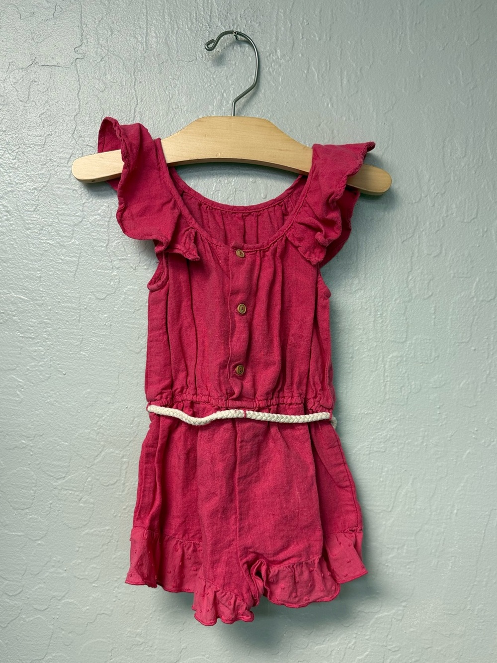 $23 ADD ON pink zara romper with string baby gap h&m hot pink summer beach